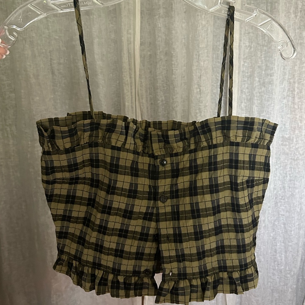 Ganni Plaid Tank Top